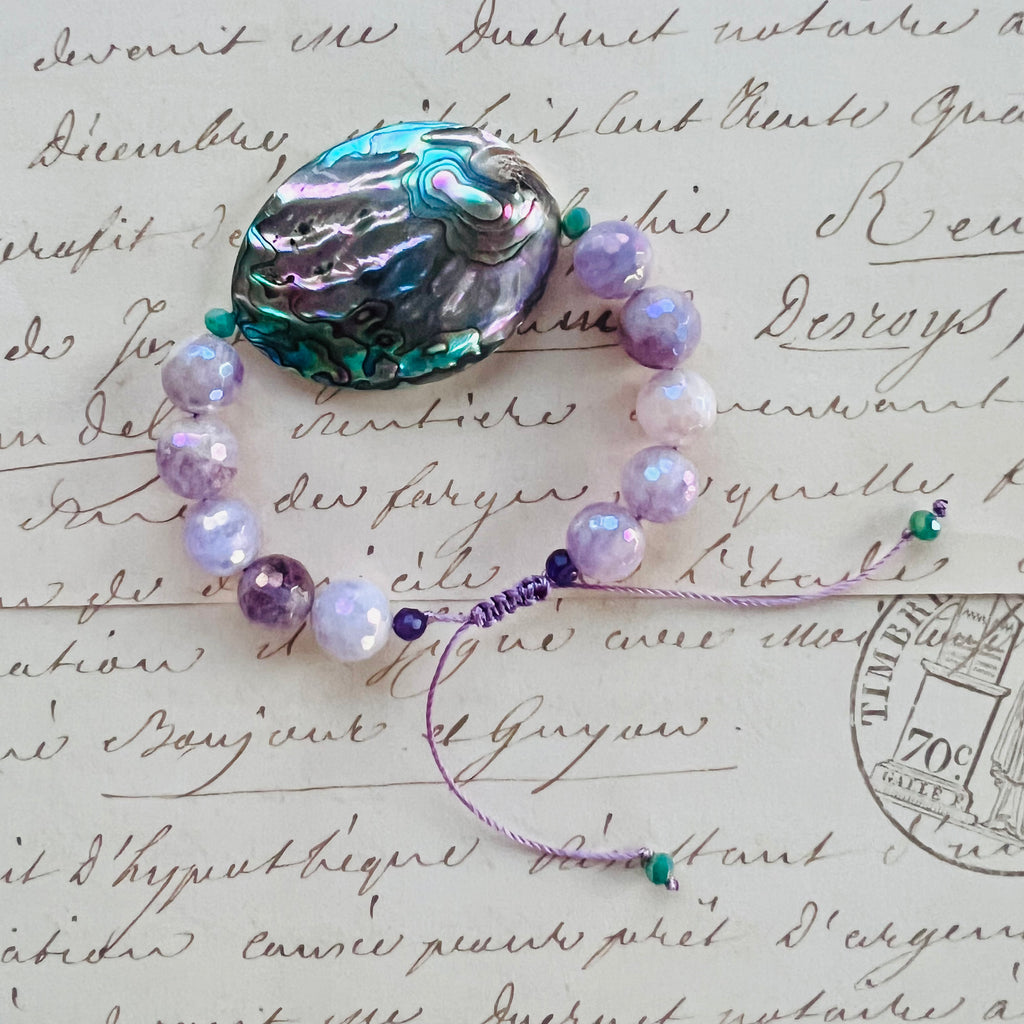 Abalone Lavender Onyx slide bracelet