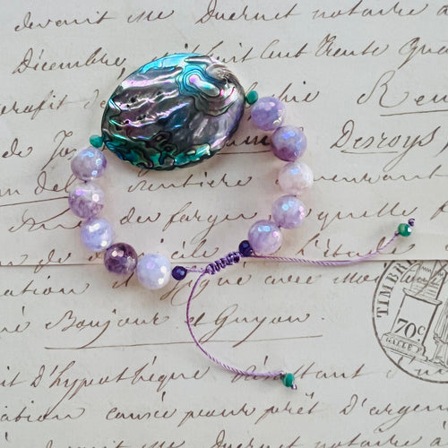 Abalone & Lavender Onyx Bracelet