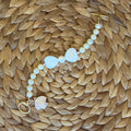 Mother-of-Pearl Bow Heart Bow Charm Bracelet