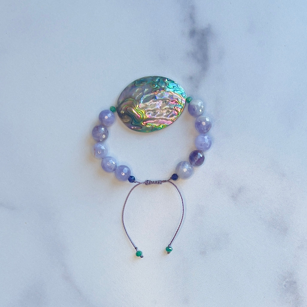 Abalone Lavender Onyx slide bracelet