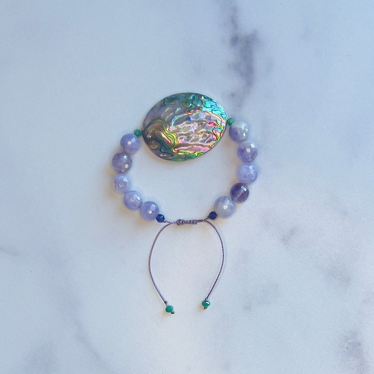 Abalone Lavender Onyx slide bracelet