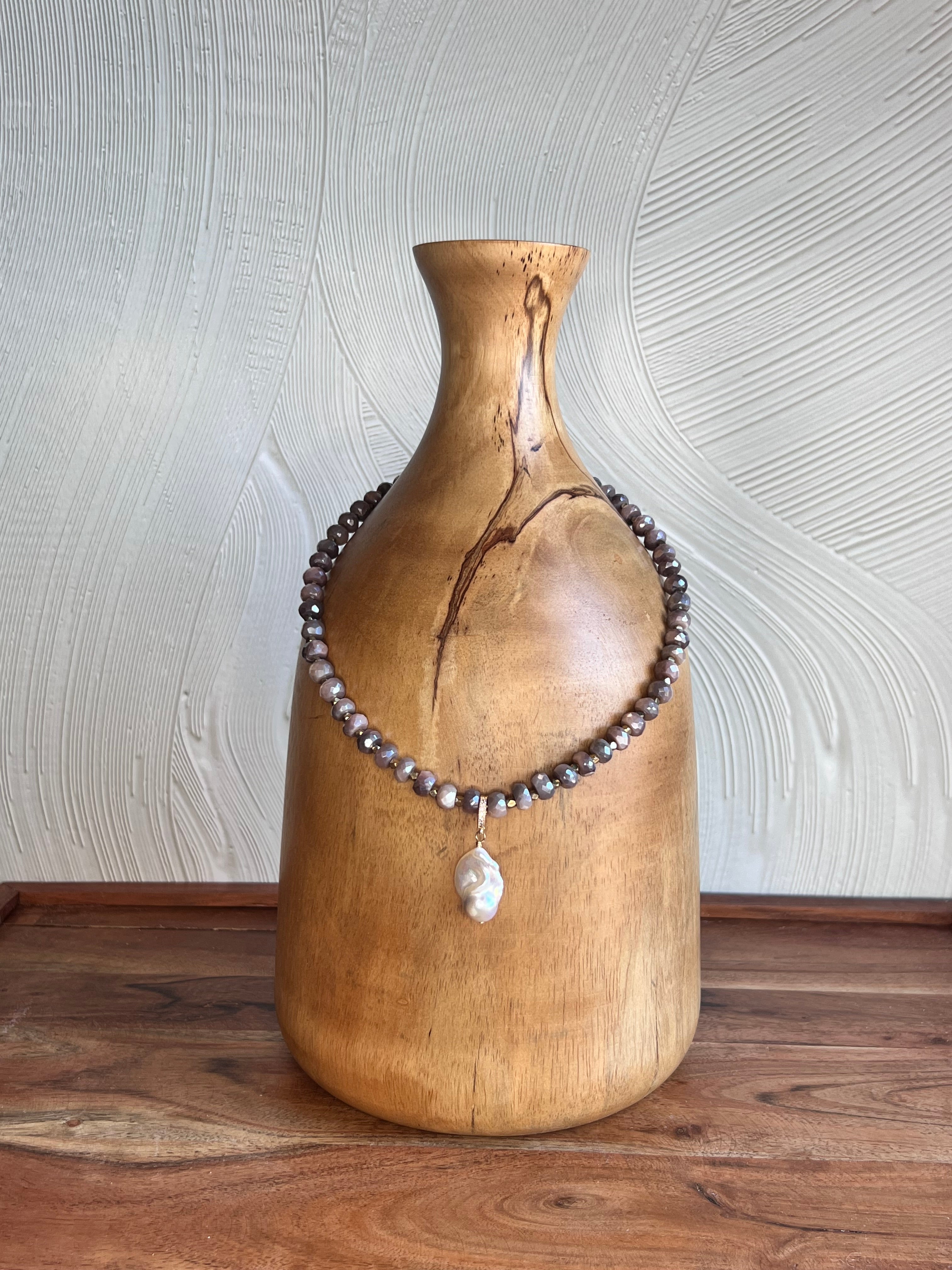 Choco-Moonstone Necklace