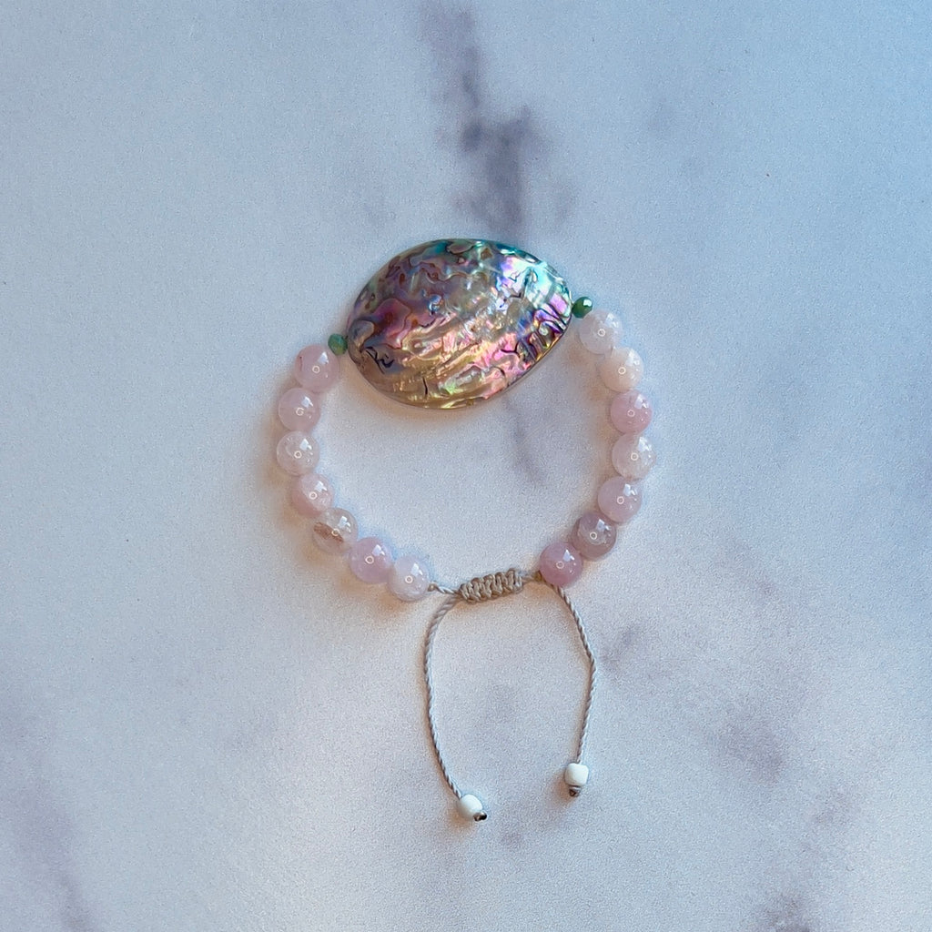 Abalone Pink Angelite slide bracelet