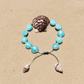 Calico Scallop shell + Amazonite slide bracelet